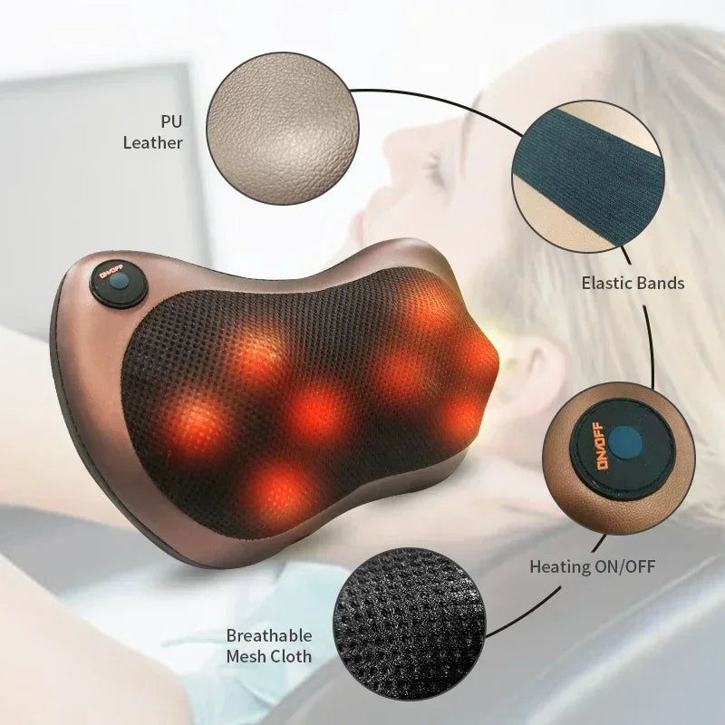 TINSOL Neck Massager Back Massage Pillow for Pain Relief Deep Tissue Massage Cervical Massage Pillow for Relaxation