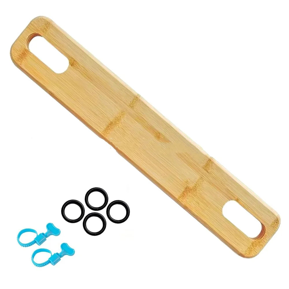 Adjustable High Chair Footrest 50cm Length Wooden Material Baby Highchairs Pedal Round Corners Rubber Rings Highchair Accessory