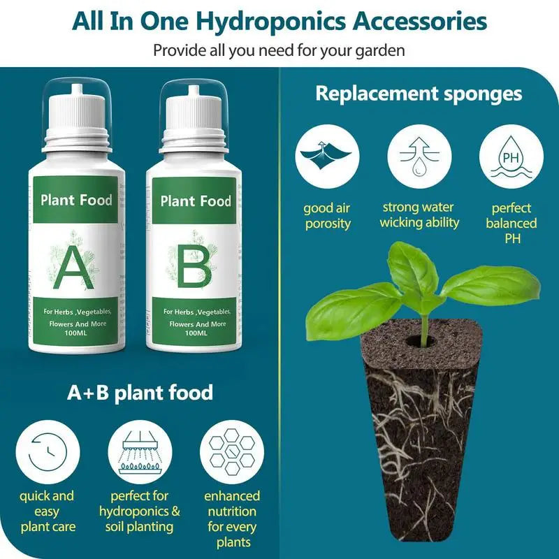 Hydroponic Nutrient Solution A&B Natural Nutrients Liquid Fertilizer Hydroponics Plant Food for Flowers Vegetables Garden Supply