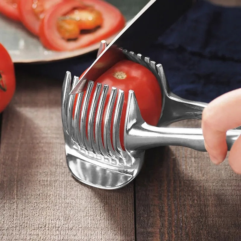 Lemon Slicer Multifunctional Hand Tomato Slicer Clip Aluminum Alloy Fruit Slicing Tool Manual Slicer Kitchen Cutting Accessories