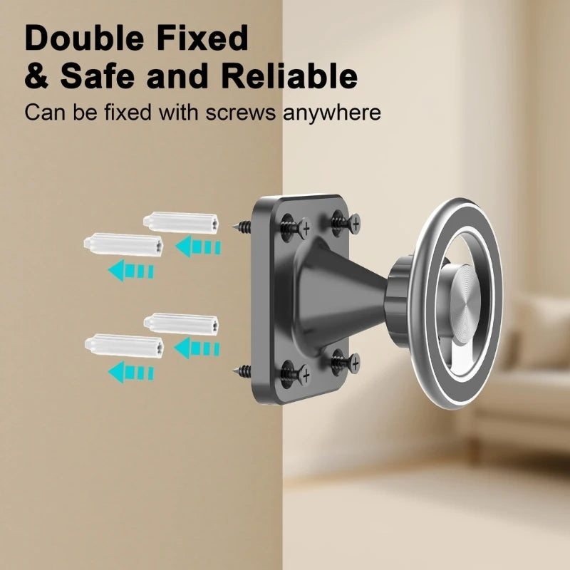 360 Degree Rotation Phone Bracket Stand For Cement Wooden Wall Kitchen Countertop Installation Strong Adhesion F19E
