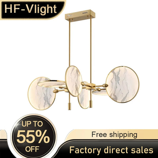 New classic metal Led Gold Black Iron Glass Chandelier,Home Decor lighting hanging Kitchen Bedroom Suspension Lustre  pendant