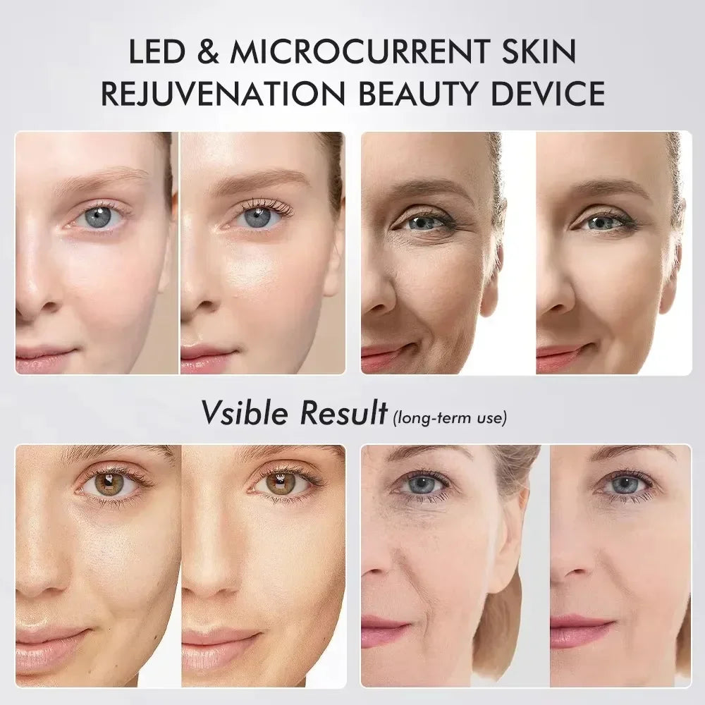New 6 in 1 Multifunction Ager Booster Pro Skin Therapy Wand Facial Led Lights Beauty Device