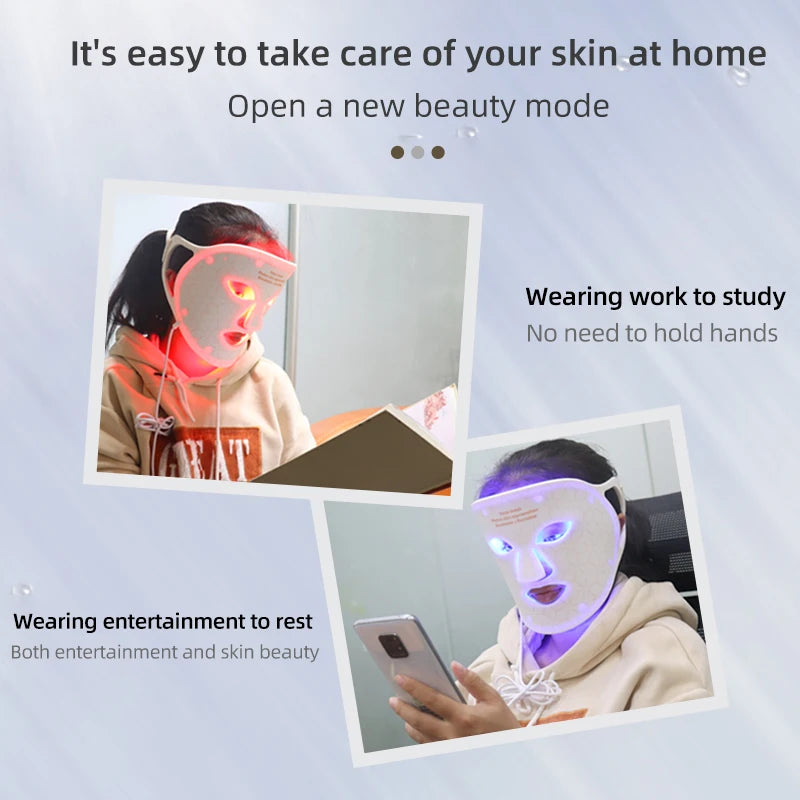 Rechargeable Led Red Light Therapy Silicone Face Mask Photon Rejuvenation Pdt 4 Colors Led Facial Mask for Skin Care Beauty Care