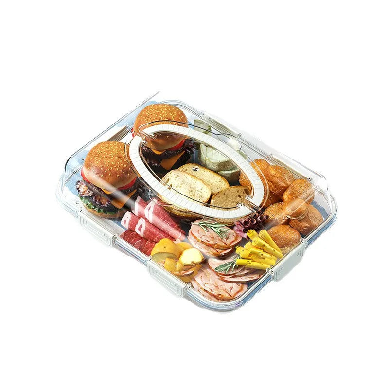 PET Transparent Storage Box Food Grade Cake Container Sealed Fruit Box Large Capacity Kitchen Outdoor Freshness Organizer
