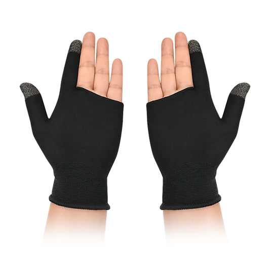 1 Pair Gaming Finger Sleeve Sweatproof Touch Screen Shoot Aim Finger Cot Fingertip Cover Thumb Gloves for PUBG Mobile Phone Game