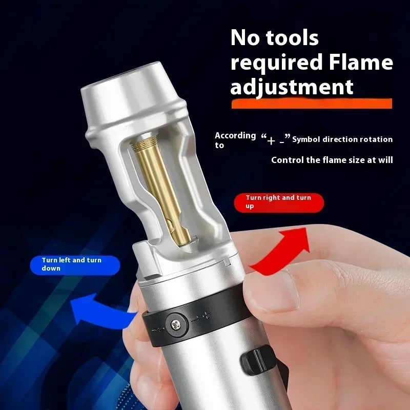 Gas Lighter Powerful Metal Windproof Kitchen Cooking Torch Flame Jet Barbecue Smoking Accessories Cigar Lighters Men's Gift