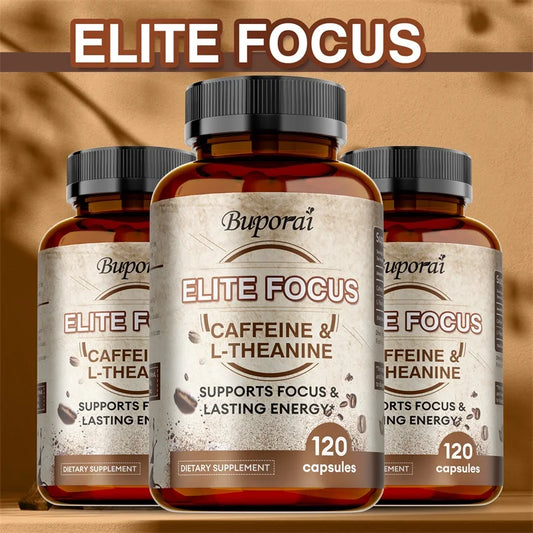 Elite Caffeine Capsules with L-Theanine – Energy Supplements – Clean & Natural Nootropic Stack for Smart Cognitive Performance