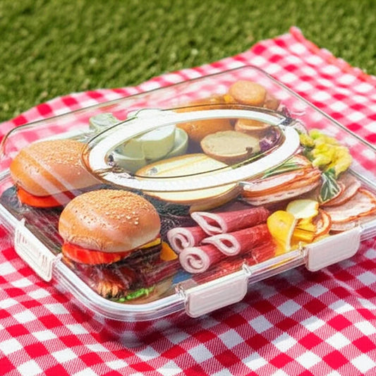 PET Transparent Storage Box Food Grade Cake Container Sealed Fruit Box Large Capacity Kitchen Outdoor Freshness Organizer