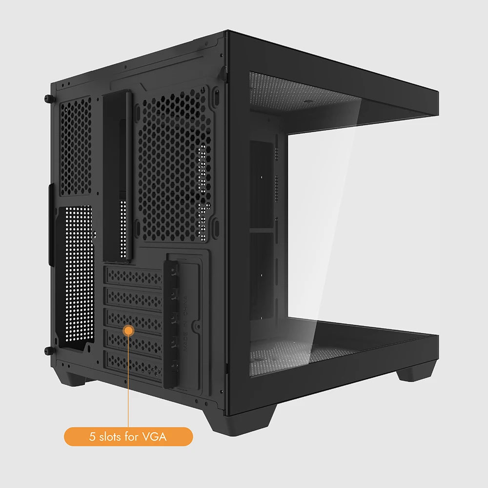 Aigo 275P PC Case Sea View Room Gaming Computer Desktop M-ATX ITX Motherboard  Double-Sided Tempered Glass PC Gamer Cabinet