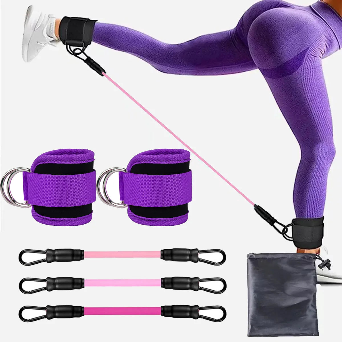 TPE Resistance Bands Ankle Straps Fitness Booty Band Squat Glute Workout Yoga Gym Equipment Guard Leg Strength Safety Extensions