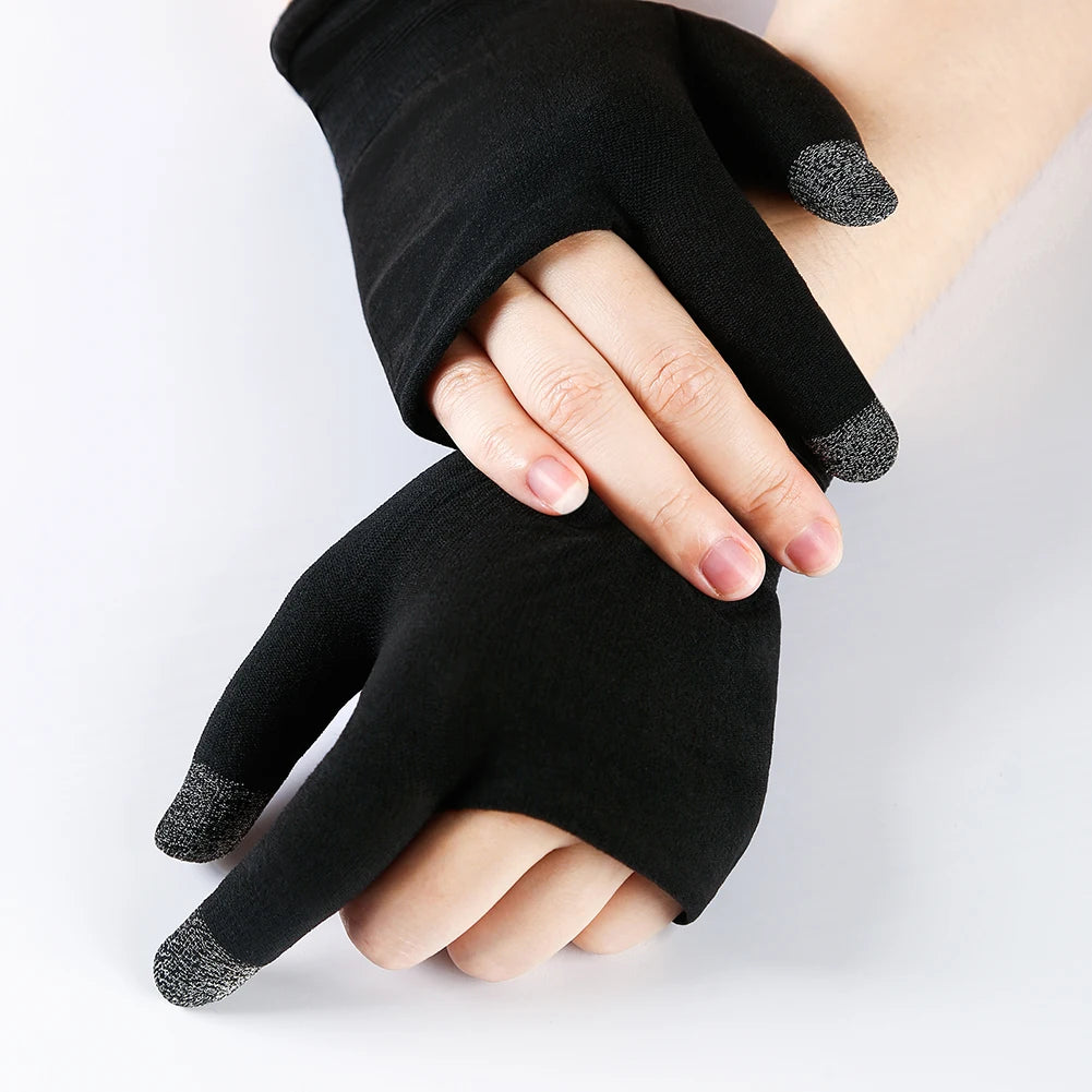 1 Pair Gaming Finger Sleeve Sweatproof Touch Screen Shoot Aim Finger Cot Fingertip Cover Thumb Gloves for PUBG Mobile Phone Game