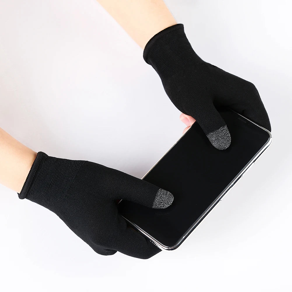 1 Pair Gaming Finger Sleeve Sweatproof Touch Screen Shoot Aim Finger Cot Fingertip Cover Thumb Gloves for PUBG Mobile Phone Game