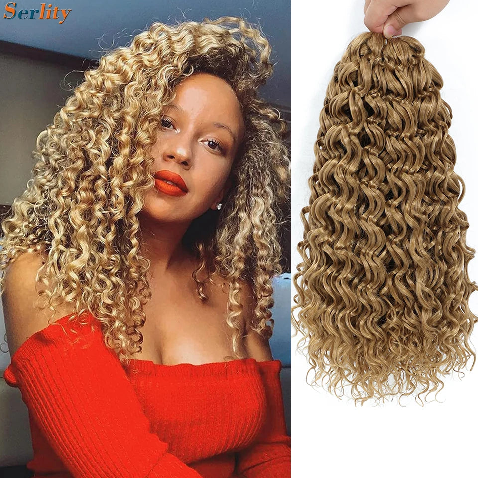 1-6 Packs GoGo Curl Crochet Hair 14 Inch Short Curly Crochet Hair For Women Kids Water Wave Beach Curl Deep Twist Crochet Braids