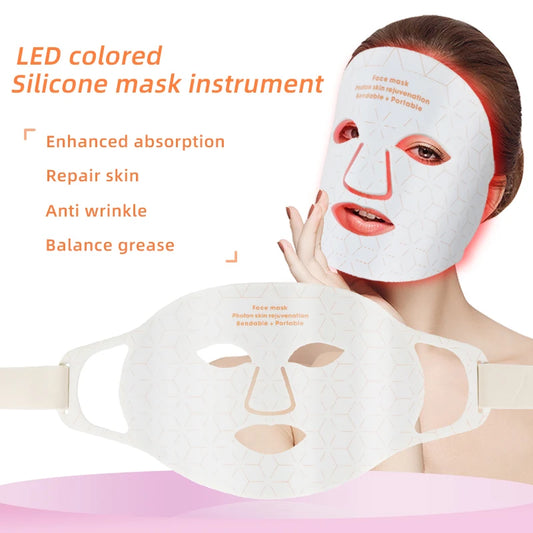 Rechargeable Led Red Light Therapy Silicone Face Mask Photon Rejuvenation Pdt 4 Colors Led Facial Mask for Skin Care Beauty Care