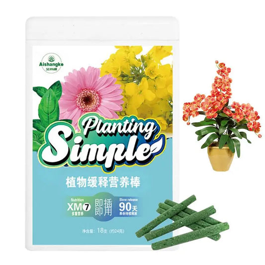 18pcs Plant Slow Release Nutrition Sticks Indoor Plant Fertilizer Bars Outdoor Plant Food Spikes Evergreen Fertilizer Sticks