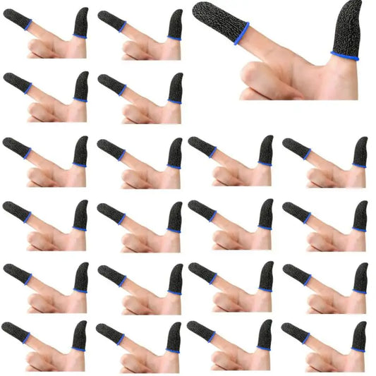 1 Pair For PUBG Gaming Finger Sleeve Breathable Fingertips Sweatproof Anti-slip Fingertip Cover Thumb Gloves For Mobile Game ﻿