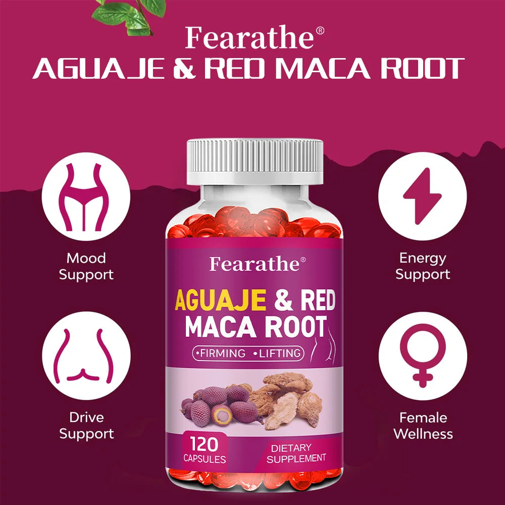 Organic Aguaje with Red Maca Root Extract Supports Full & Firming Buttocks and Immune Health 120 Capsules
