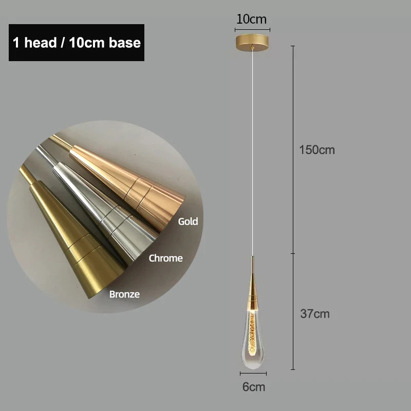 Modern Raindrop Chandelier Decorative Stair Ceiling Light Waterdrop Crystal Light Fixture Kitchen Island Hotel Hall Living
