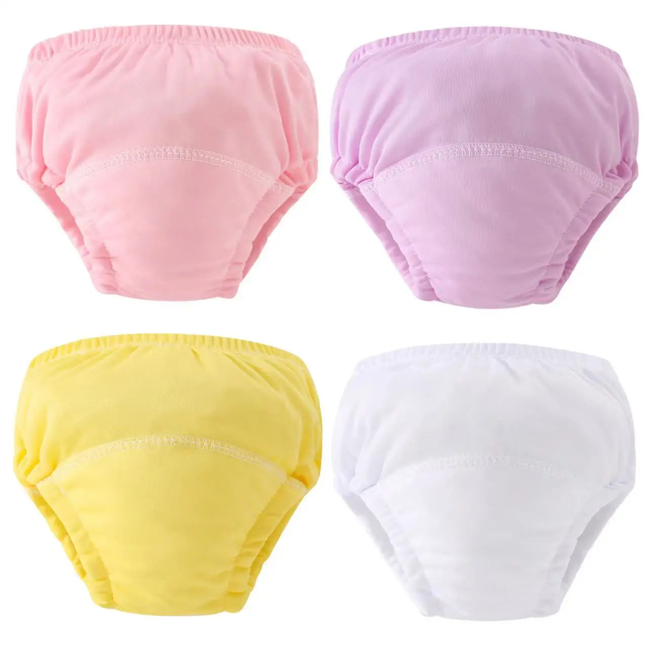 4PCS Baby Training Pants Toddler Girl Cartoon Polyester Cotton Underwear Cloth Panties Reusable Waterproof Potty Learning Diaper