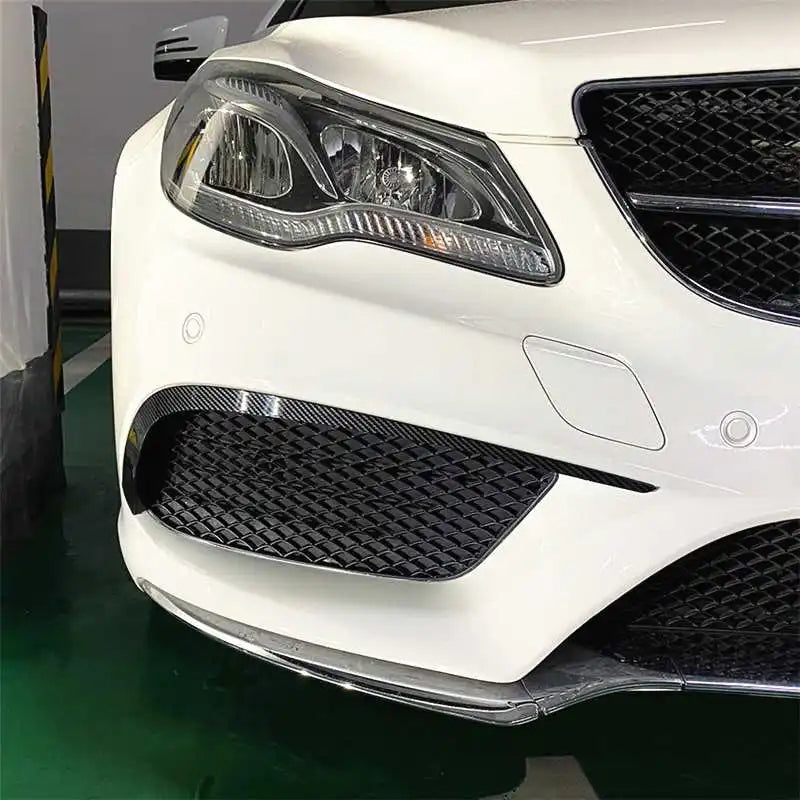 2PCS Car Front Bumper Splitter Vent Flaps Frame Grille Decorative Trims for Mercedes-Benz E-Class Coupe C207 AMG Line 2013-2016