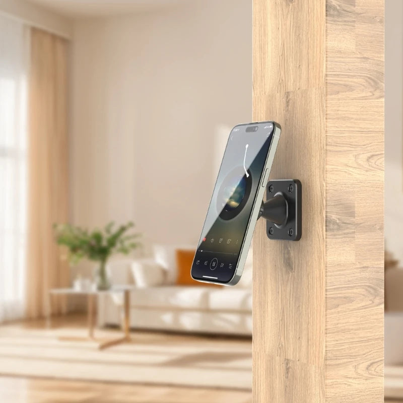 360 Degree Rotation Phone Bracket Stand For Cement Wooden Wall Kitchen Countertop Installation Strong Adhesion F19E