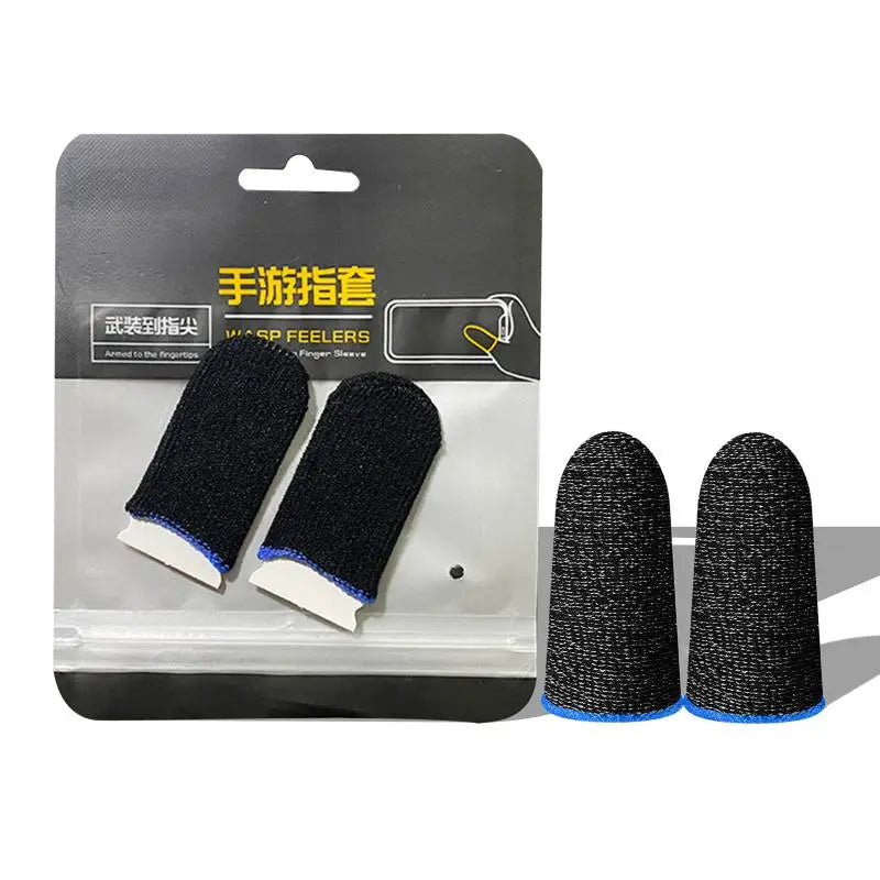1 Pair For PUBG Gaming Finger Sleeve Breathable Fingertips Sweatproof Anti-slip Fingertip Cover Thumb Gloves For Mobile Game ﻿