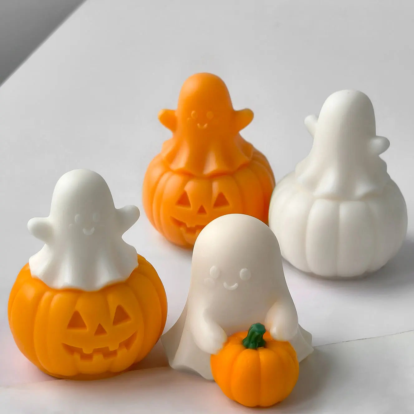 Halloween Ghost Pumpkin Silicone Mold DIY Pumpkin Aroma Candle Plaster Decoration Mould Halloween Spook Candle Making Supplies