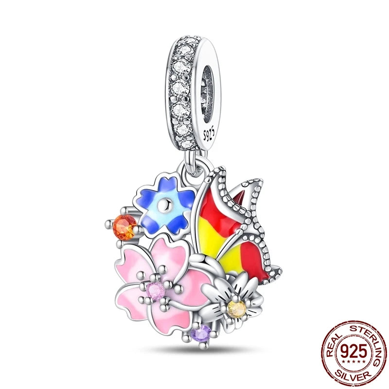 925 Sterling Silver Luminous Series Goodnight Bear Pendant Fit Original Pan Bracelet For Women Birthday Fine Jewelry Gift