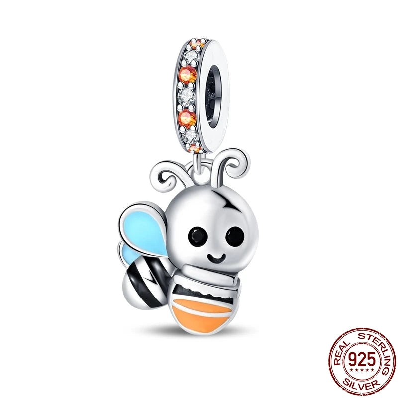 925 Sterling Silver Luminous Series Goodnight Bear Pendant Fit Original Pan Bracelet For Women Birthday Fine Jewelry Gift