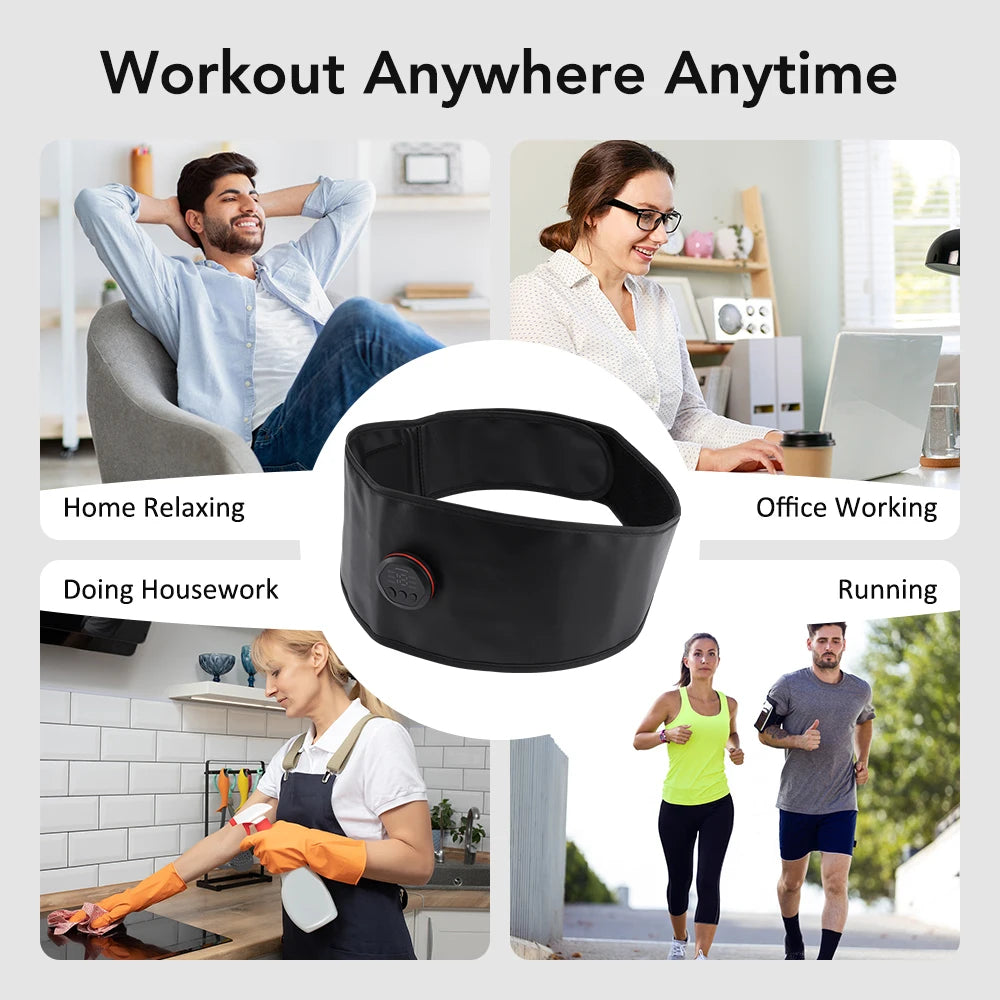EMS Muscle Stimulator Abdominal Toning Belts Abs Muscle Toner Full Body Shaping Home Gym Fitness Training Waist Massager