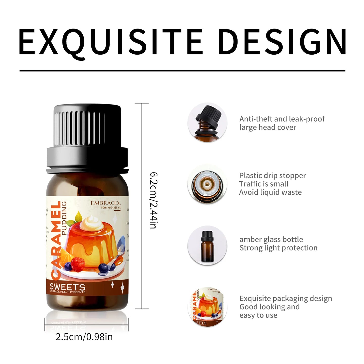 10ml Essential Oils Caramel Pudding Perfume Fragrance Oils For Candles,Humidifiers,Aroma Diffusers Perfume Gift Women