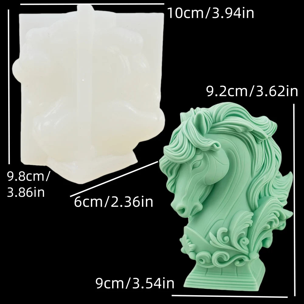 Horse statue shape Candle silicone mold Horse head sculpture Resin mold Horse head sculpture Concrete gypsum mould Craft molds