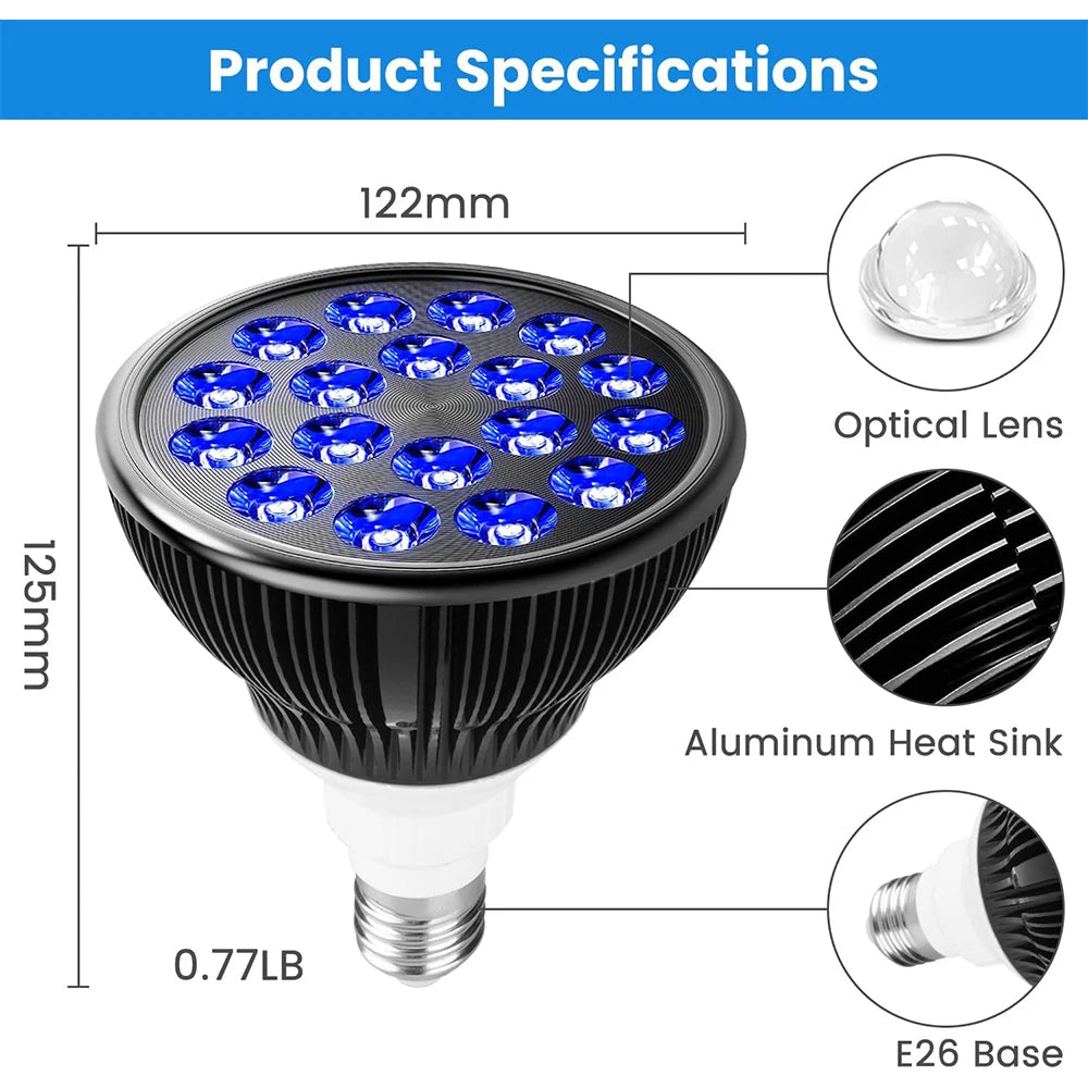 18 LEDs Blue Light Tanning Therapy Lamp 460nm for Face and Body Skin Care Acne Spots Removal Physiotherapy Device Beauty Lamp