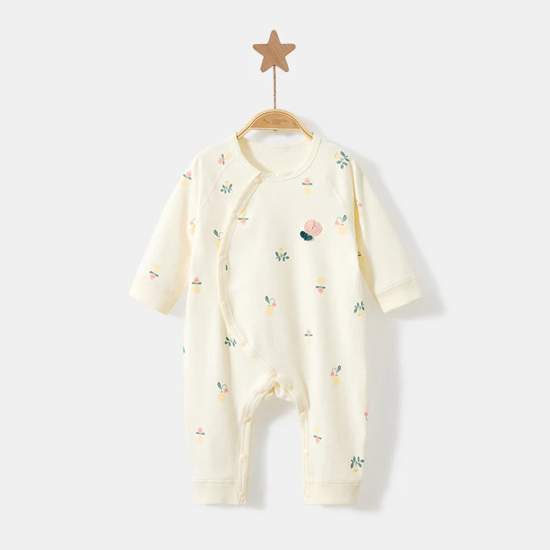 100% Cotton Baby Bodysuits | Soft Stretchy | Easy Snap Buttons | Unisex Newborn Infant Essentials for Spring & Fall (0-18M)