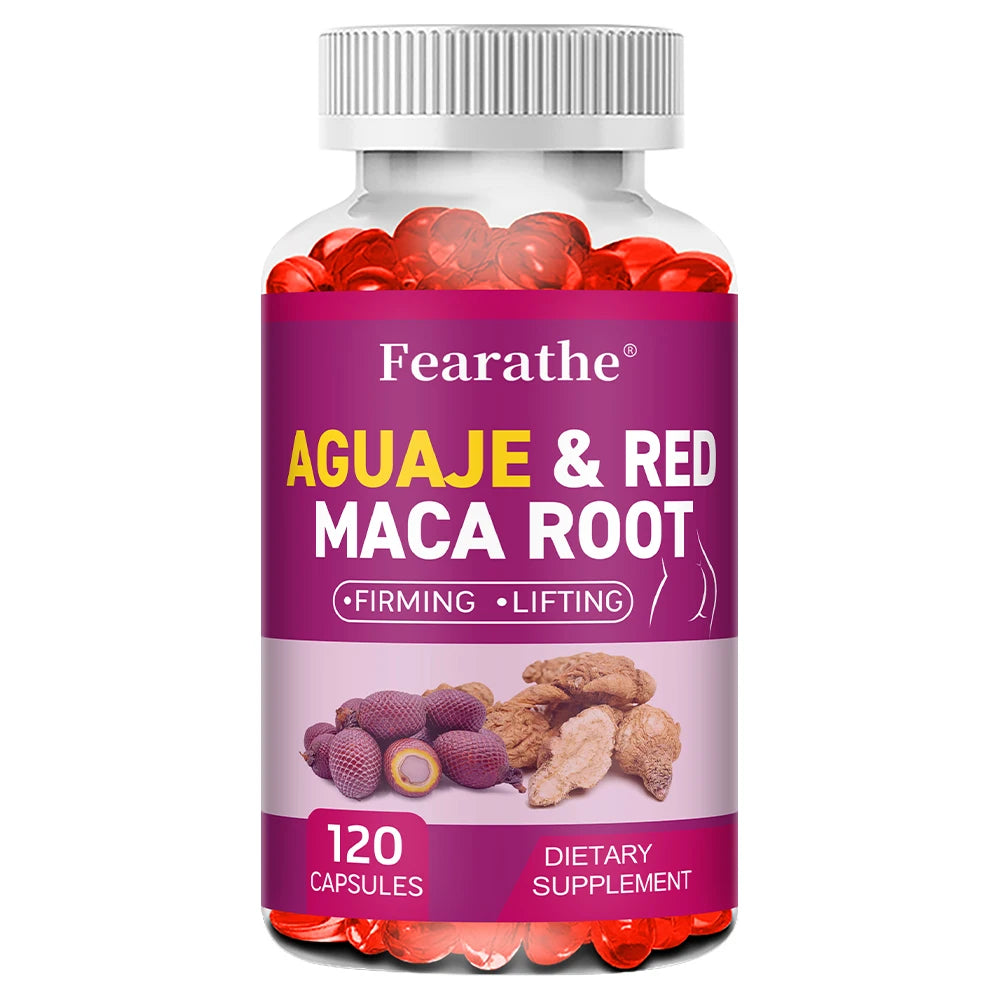 Organic Aguaje with Red Maca Root Extract Supports Full & Firming Buttocks and Immune Health 120 Capsules
