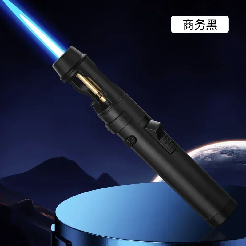 Gas Lighter Powerful Metal Windproof Kitchen Cooking Torch Flame Jet Barbecue Smoking Accessories Cigar Lighters Men's Gift