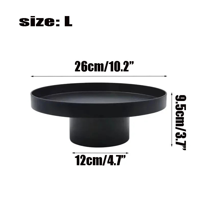 ABS Modern Minimalist Stackable Serving Trays, Black White Round Tiered Fruit Display for Kitchen Home Decor