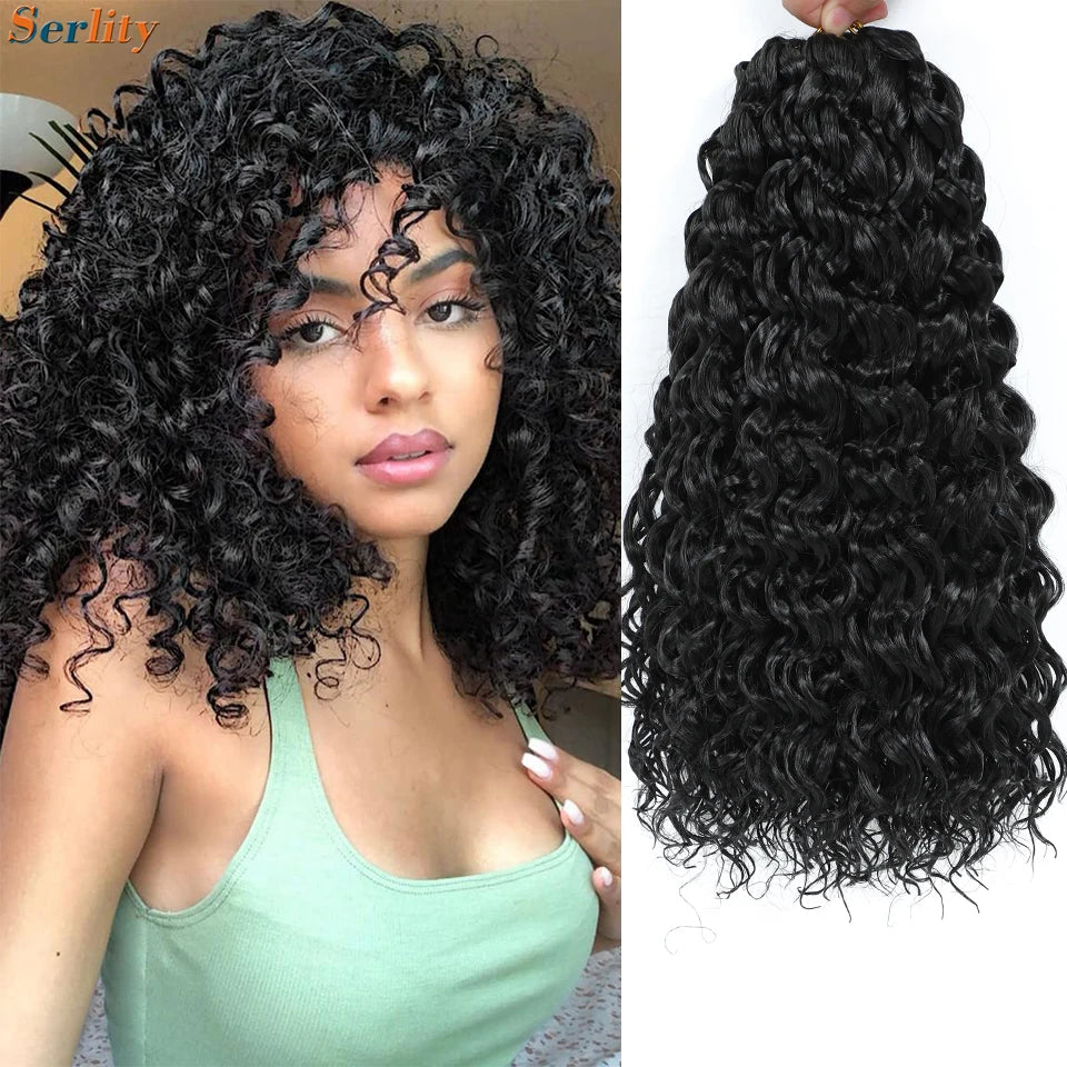 1-6 Packs GoGo Curl Crochet Hair 14 Inch Short Curly Crochet Hair For Women Kids Water Wave Beach Curl Deep Twist Crochet Braids