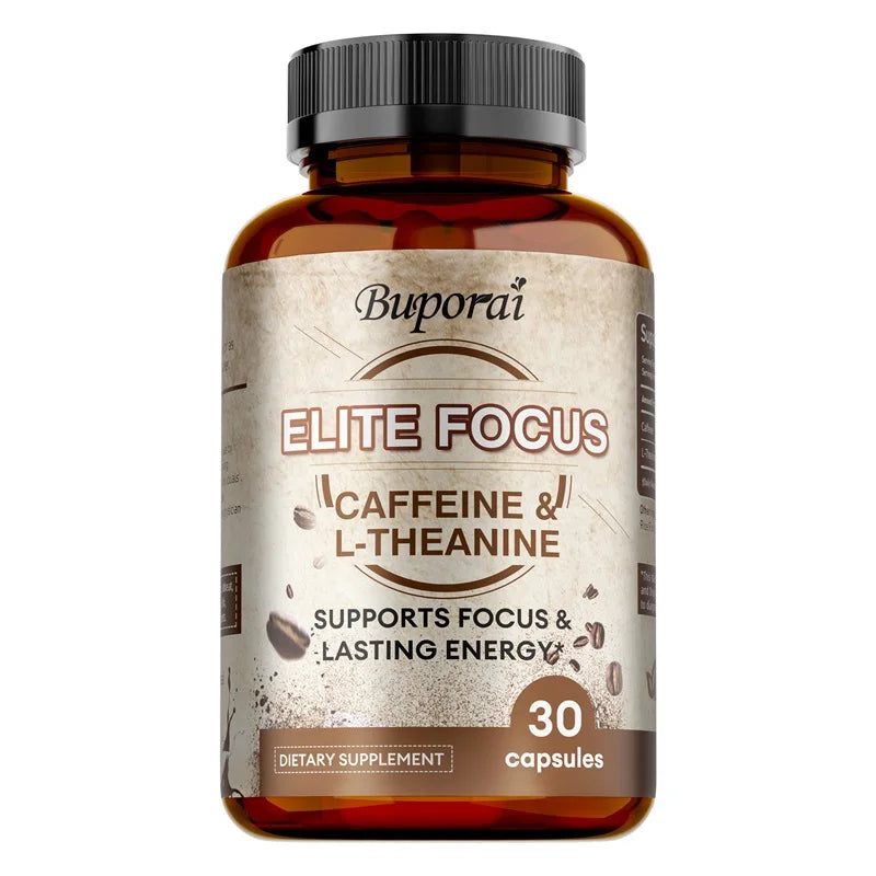 Elite Caffeine Capsules with L-Theanine – Energy Supplements – Clean & Natural Nootropic Stack for Smart Cognitive Performance