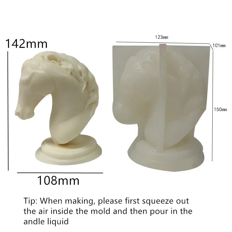 Horse statue shape Candle silicone mold Horse head sculpture Resin mold Horse head sculpture Concrete gypsum mould Craft molds