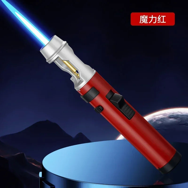 Gas Lighter Powerful Metal Windproof Kitchen Cooking Torch Flame Jet Barbecue Smoking Accessories Cigar Lighters Men's Gift