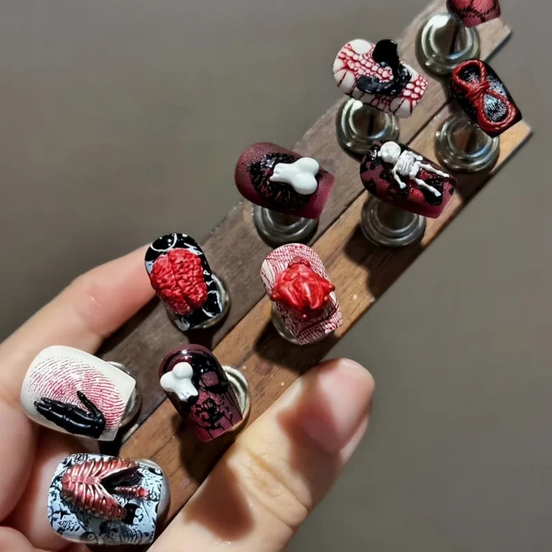 1 Pc Silicone Nail Mold Cyberpunk Little Doctor Toy Dark Snake Template Exquisite Three-Dimensional Decoration DIY Nail Mold