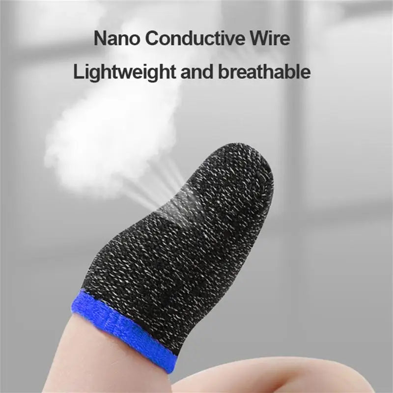 1 Pair For PUBG Gaming Finger Sleeve Breathable Fingertips Sweatproof Anti-slip Fingertip Cover Thumb Gloves For Mobile Game ﻿