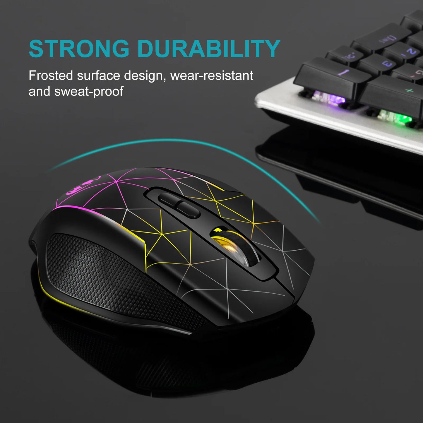2.4G Wireless Mouse Rechargeable Gamer PC Mice Ergonomic 400mAh with 1600DPI Gaming Mice for Office Laptop with Windows Mac