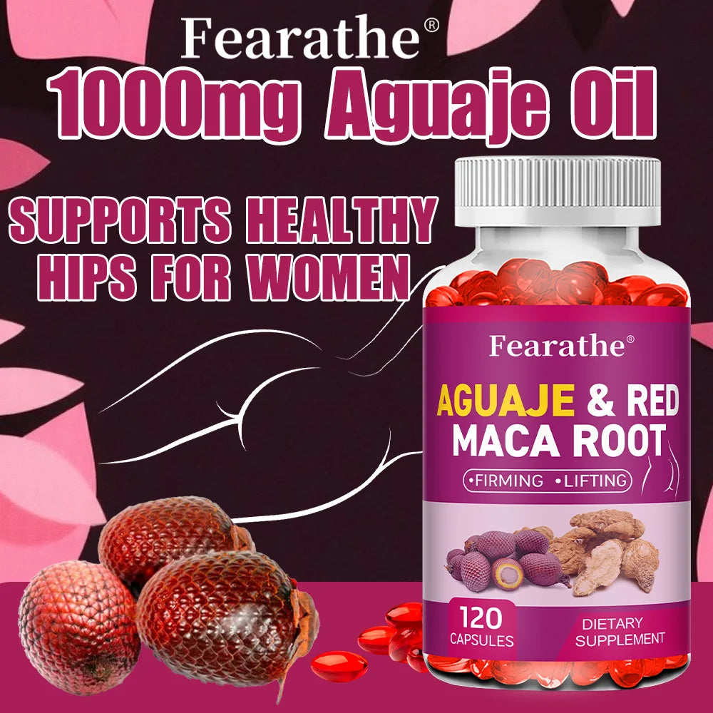 Organic Aguaje with Red Maca Root Extract Supports Full & Firming Buttocks and Immune Health 120 Capsules