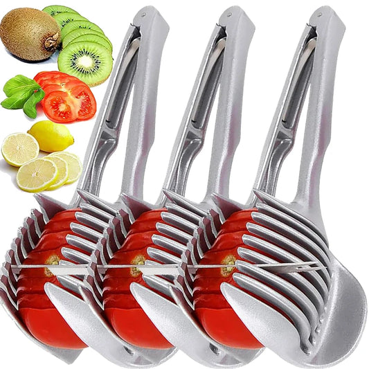 Lemon Slicer Multifunctional Hand Tomato Slicer Clip Aluminum Alloy Fruit Slicing Tool Manual Slicer Kitchen Cutting Accessories