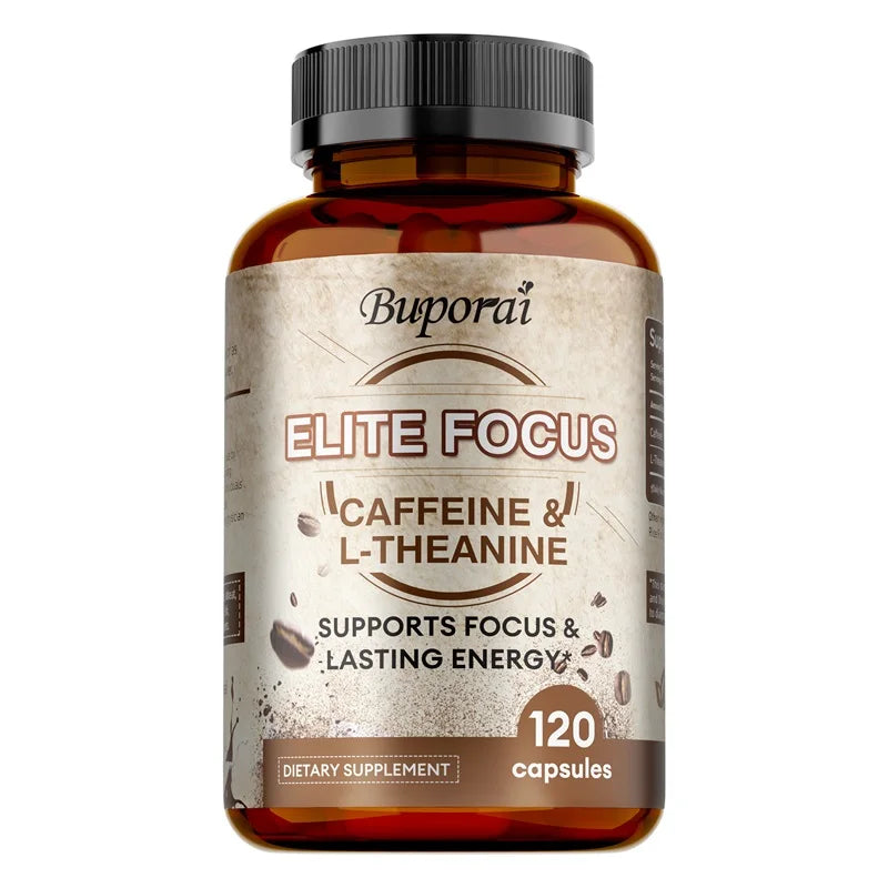 Elite Caffeine Capsules with L-Theanine – Energy Supplements – Clean & Natural Nootropic Stack for Smart Cognitive Performance