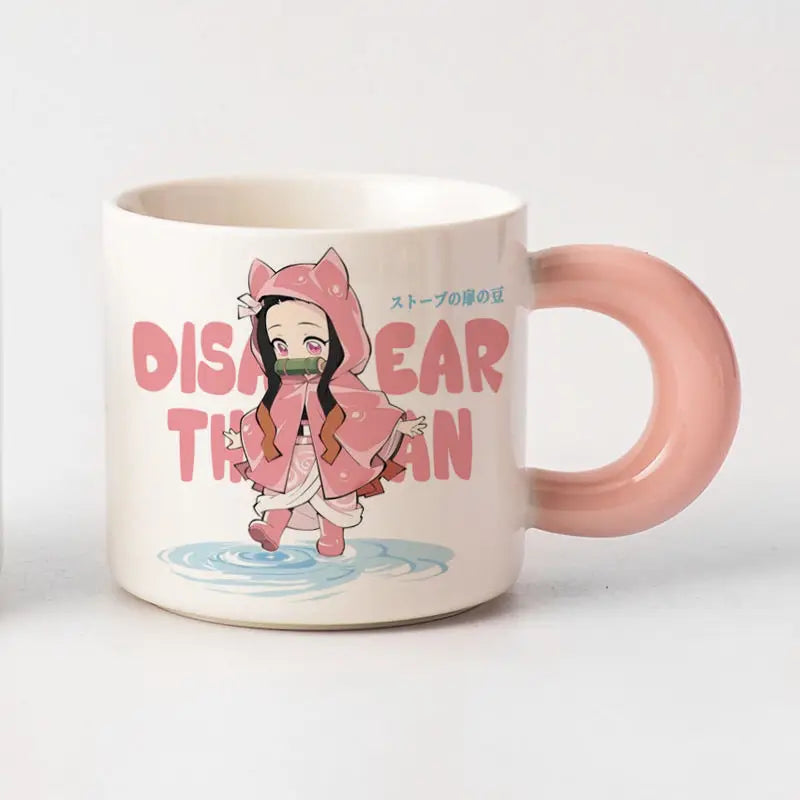 Demon Slayer Nezuko peripherals new two-dimensional creative anime pattern fashionable anti-scalding ceramic cup with handle