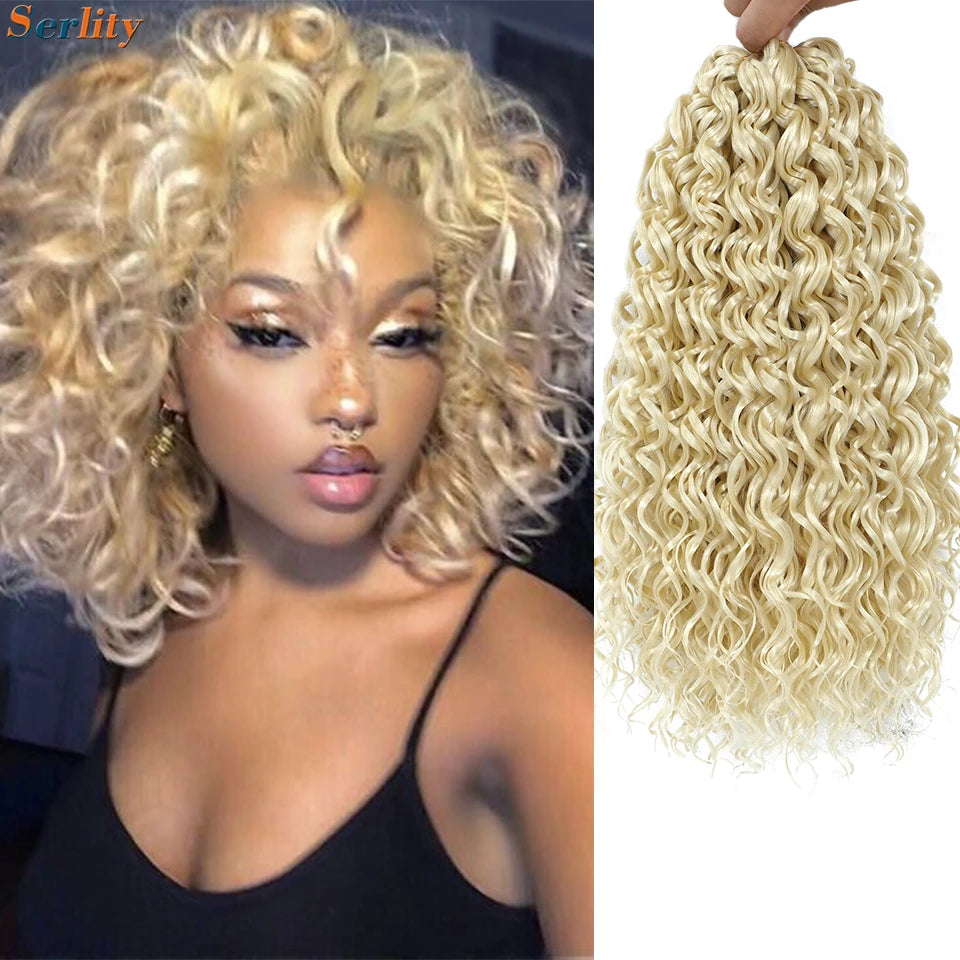1-6 Packs GoGo Curl Crochet Hair 14 Inch Short Curly Crochet Hair For Women Kids Water Wave Beach Curl Deep Twist Crochet Braids